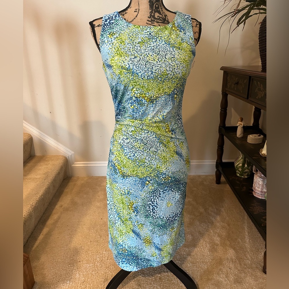 J. McLaughlin Blue Sheath Dress for Wedding Guests